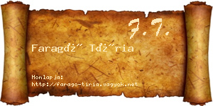 Faragó Tíria névjegykártya